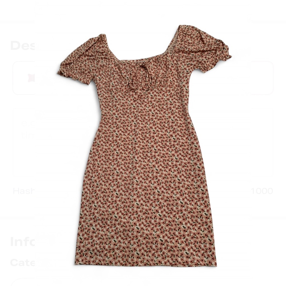 Puff sleeve mini pink and Floral Pink Dress